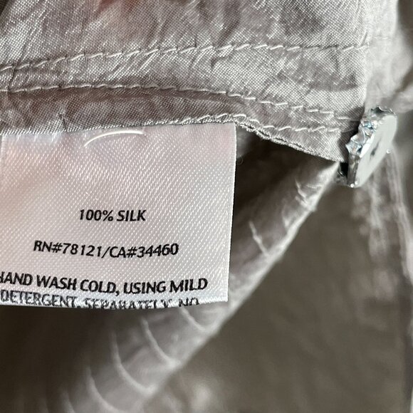 Eileen Fisher Womens Large 100% Silk Tunic Blouse Shirt Minimalist Lagenlook - Picture 5 of 13